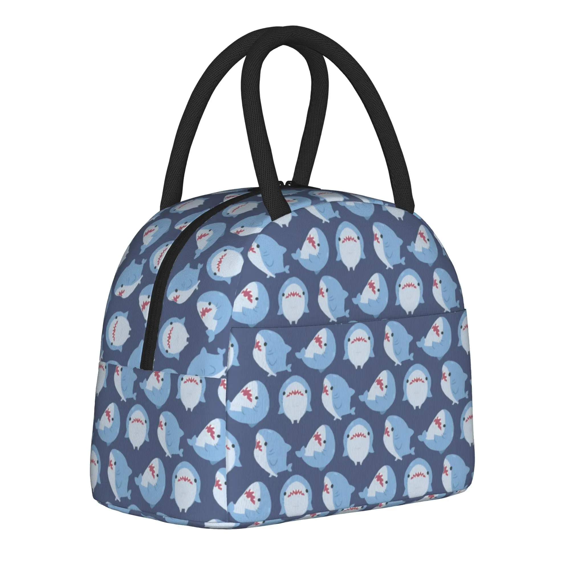 Cute Shark Cartoon Insulated Lunch Bags Large  Reusable Thermal Bag Lunch Box Tote Office  Outdoor Men Women