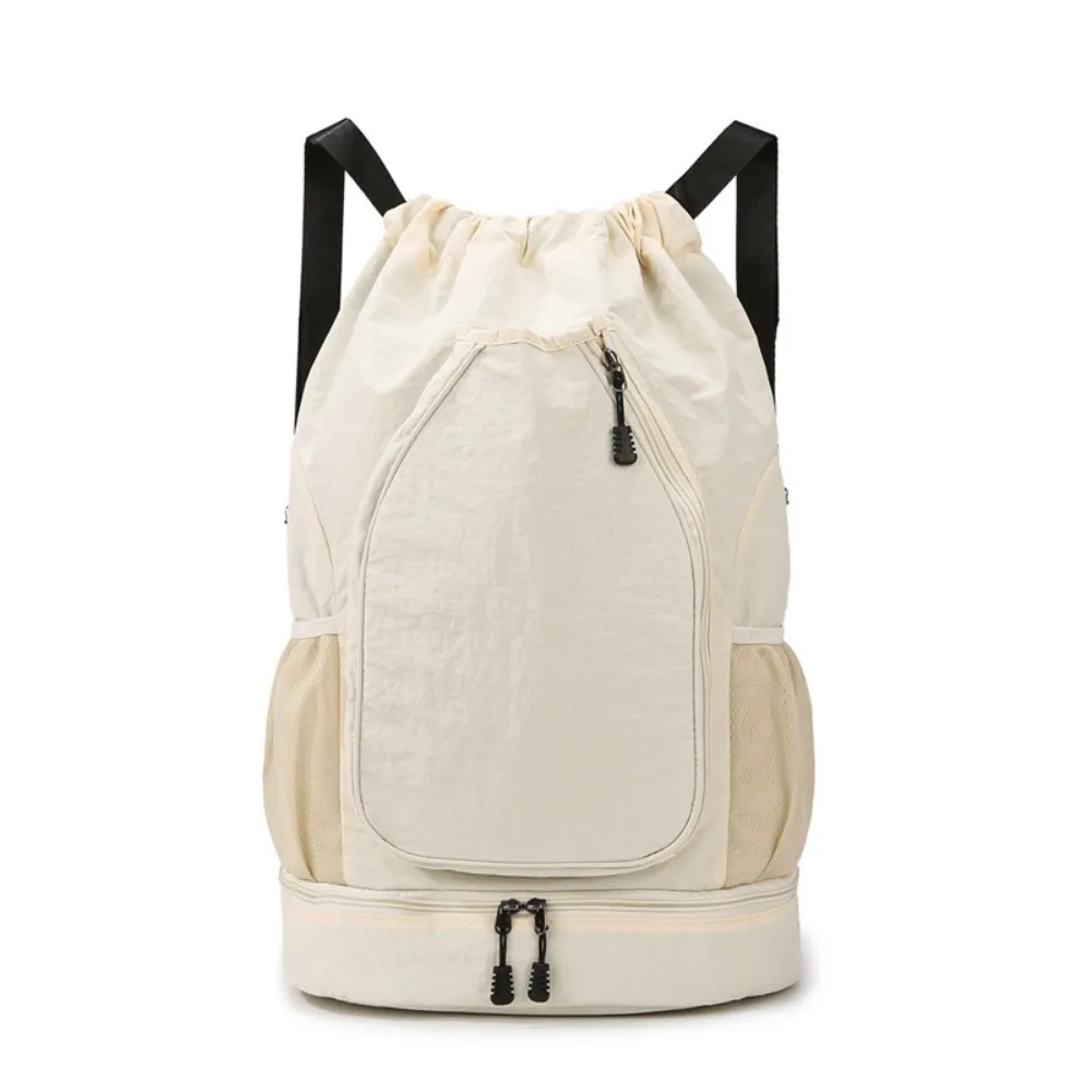 

2 Rackets Tennis Racket Backpack with Shoes Pocket Large Capacity Gym Pack Drawstring Closure Waterproof Drawstring Fitness Bag