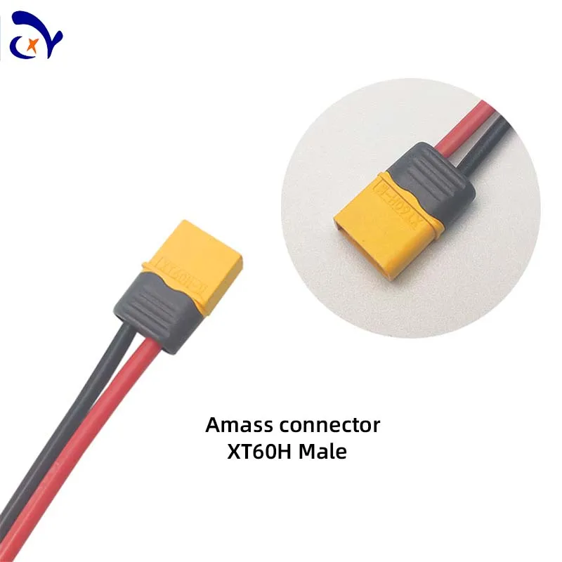 Amass-XT60H Conector macho e fêmea, Fio De Silício Para Bateria RC Lipo, Zangão FPV, 12 AWG, 14 AWG, 16 AWG, 1 Pc, 5 Pcs