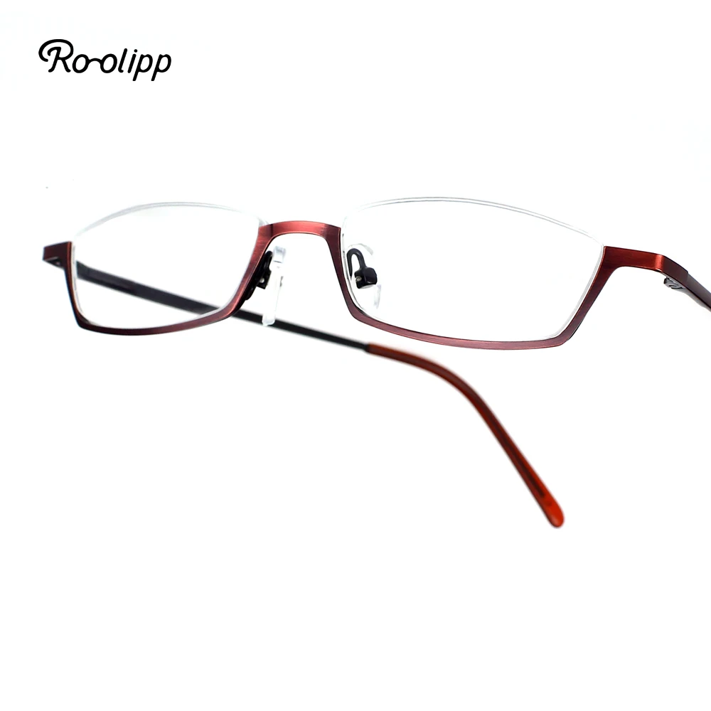 Reading Glasses for Men Square Alloy Prescription Glasses Half Frame Legs Can Expand Wire Drawing Process