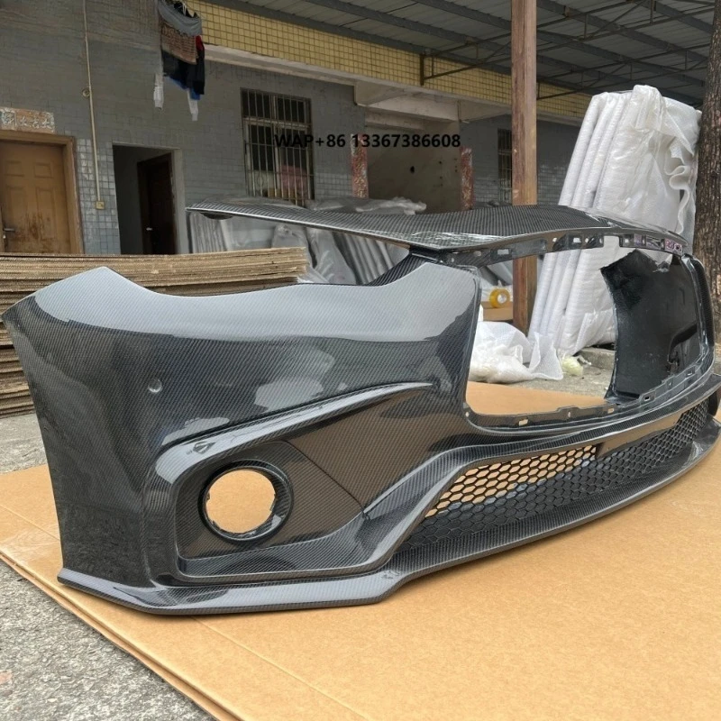 

ChaoMing Honeycomb & Carbon Fiber Front Bumper Peak Style Replacement Front Bumper Black Body Kit