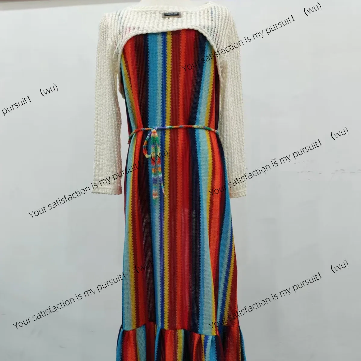 

Вязаное быстросохнущее платье из полиэстера, амиака, бабочки, эластичное трикотажное жаккардовое сетчатое дышащее платье с ромбами