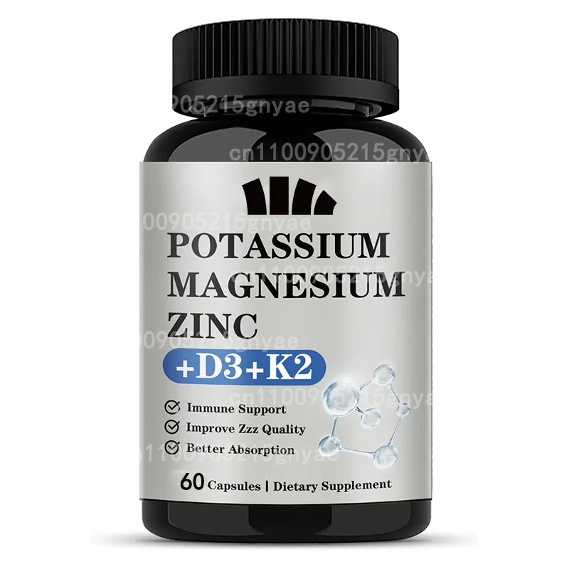 

Potassium Magnesium Soft Candy - High Absorption Magnesium Glycine and Potassium Citrate, B6, D3, K2, and Calcium -60 Pills