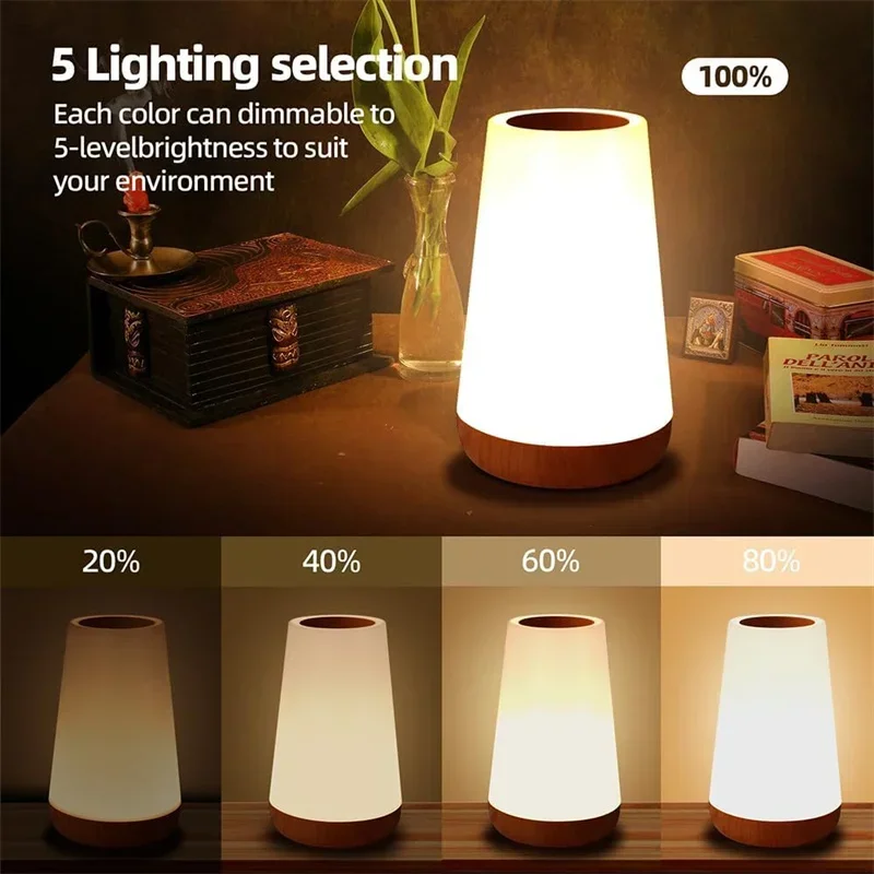13 Color hanging Touch Small Night light RGB Table light Bedroom Bedside remote Bimmable USB Charging reading light Portable