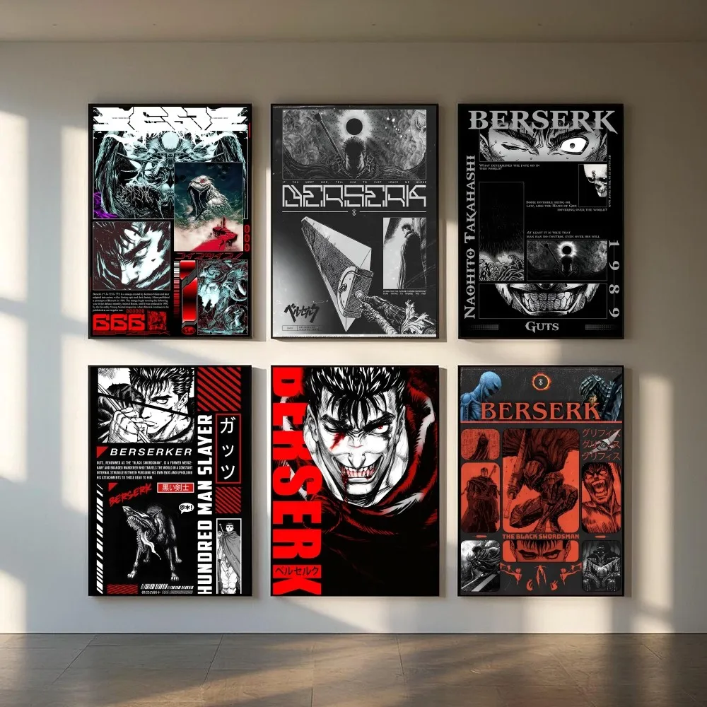 B-Berserk G-Guts Anime Poster HD art sticky wall waterproof home living room bedroom bar aesthetic decoration