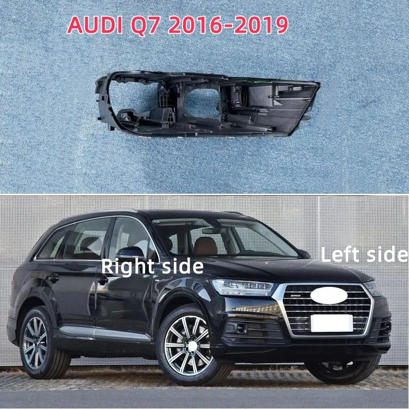 For AUDI Q7 2016 2017 2018 2019 Headlamp Base Headlight Rear Shell Replacement Headlight House Black Rear Shell