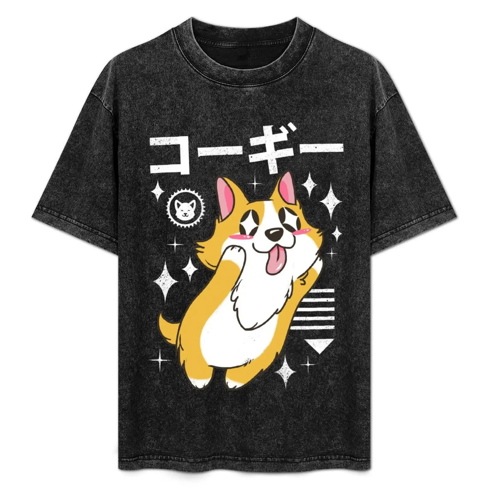 Kawaii Corgi T-Shirt Novelty Print Casual Tee Shirt