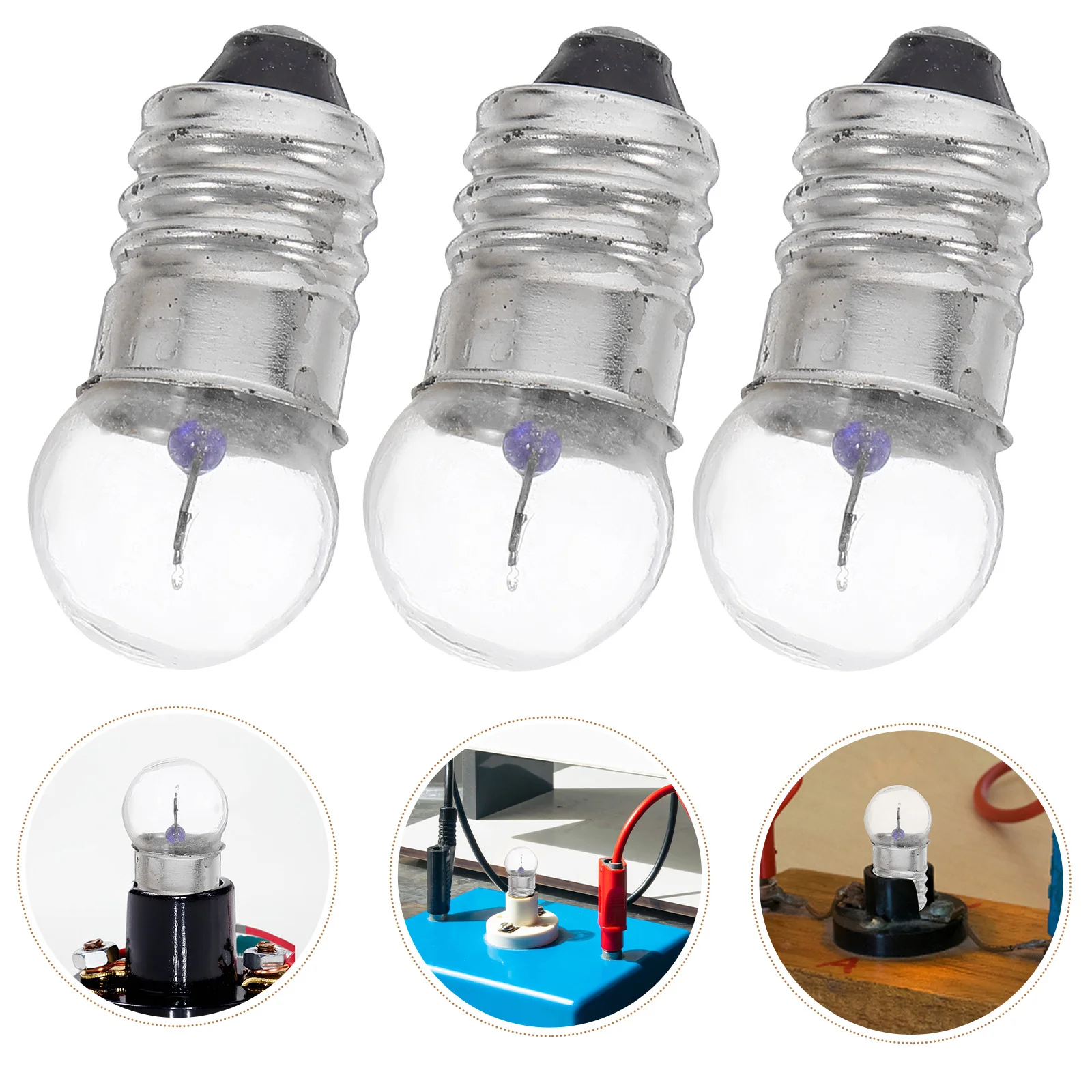 20Pcs Small Screw Base Flashlight Bulbs Replacement for Outdoor Experiment Lighting Accessories Mini Light Bulbs