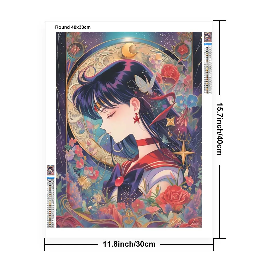 Beauty Youth Warrior Sailor Girls Moons Diamond Painting Cross Stitch Anime Mosaic Full Drill Embroidery Cartoon DIY Home Decor