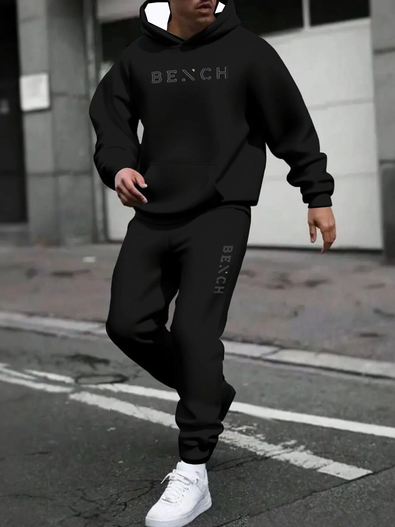 

2025 модные осенне-зимние популярные мужские толстовки Y2K с капюшоном, толстовка + брюки, спортивная одежда, комплект из 2 комплектов, мужская одежда