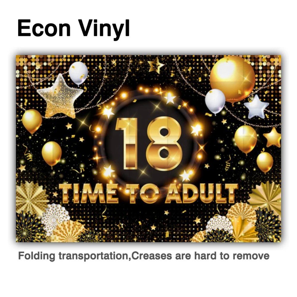 خلفية حفلات أعياد الميلاد من Allenjoy موديل 18th 20th للبالغين باللونين الأسود والذهبي ونجوم لامعة وهتافات احتفالية ديكور خلفية بصور