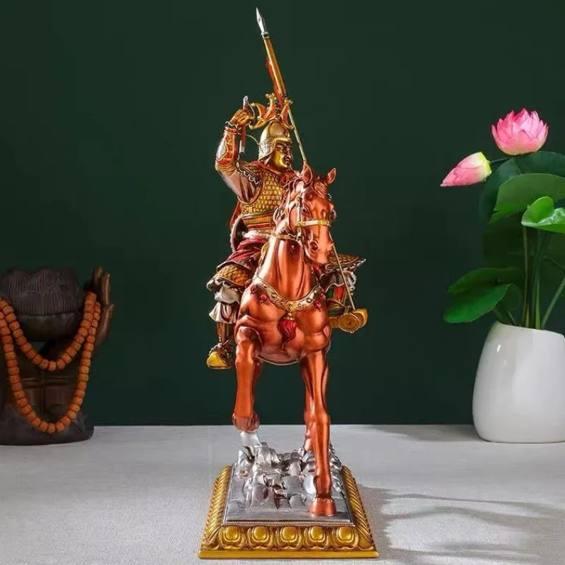 Buddha Statue of King Gesar Buddhist Item,Resin Exquisite Nepal Tantric Altars Home Decorative Worship Dharma Protectors Statue