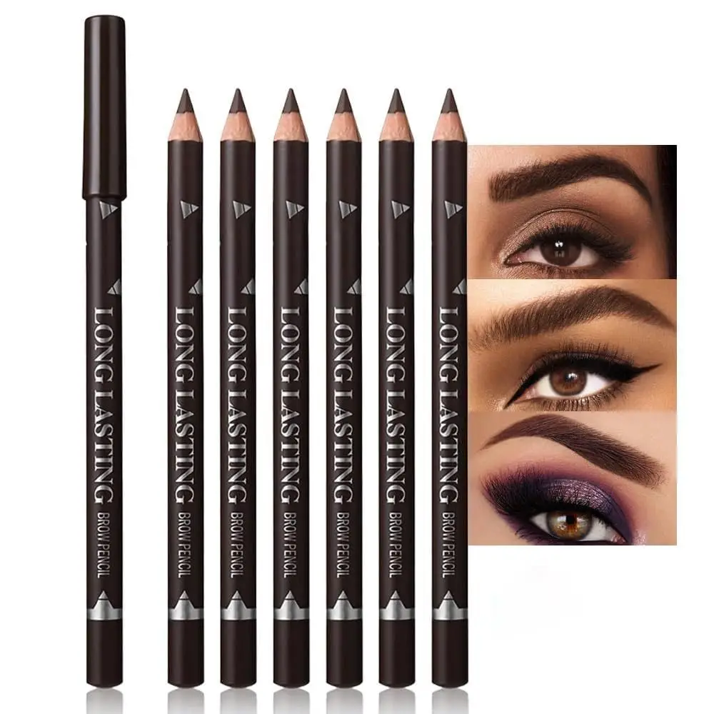 Matita per sopracciglia in legno calda Matite per sopracciglia dure-core impermeabili Eyeliner a prova di sudore per il trucco per principianti