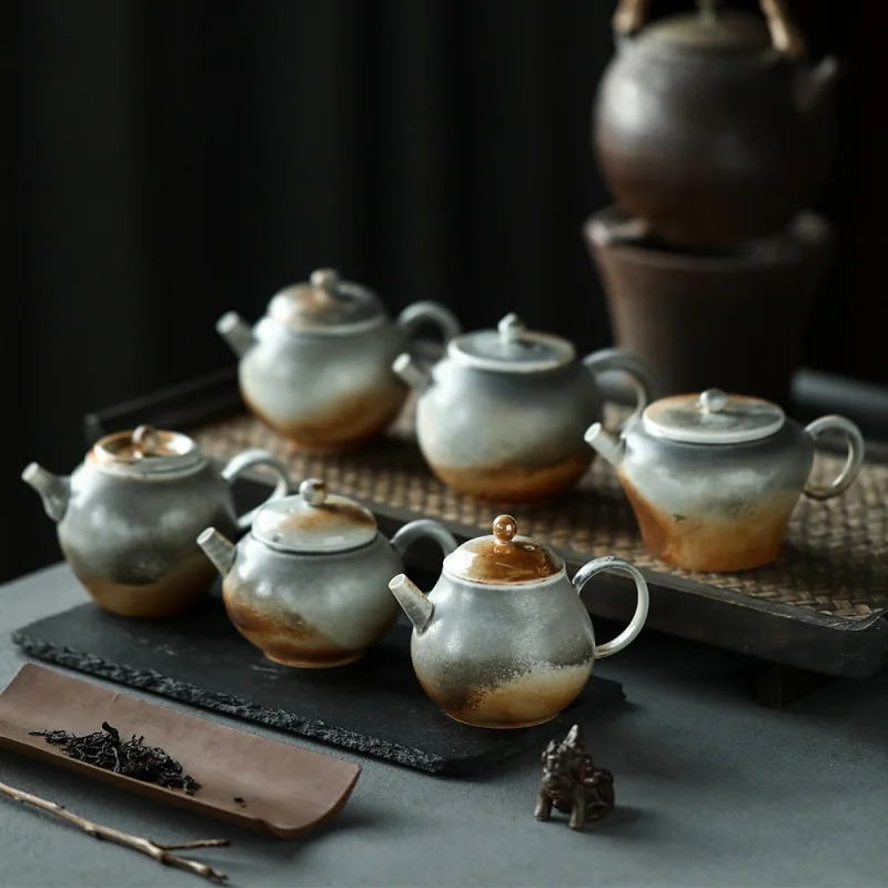 Jingdezhen Chai Color Little Teapot Single Teapot Jingdezhen Ceramic Kung Fu Teapot Single Household Strainer Teapot with Handle