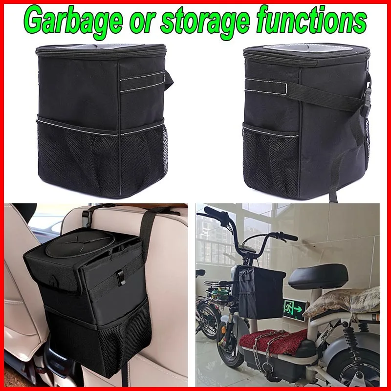

Waterproof Portable Car Trash Can Multipurpose Hanging Storage Bin Garbage Bag Vehicle Organizer Car Accessories