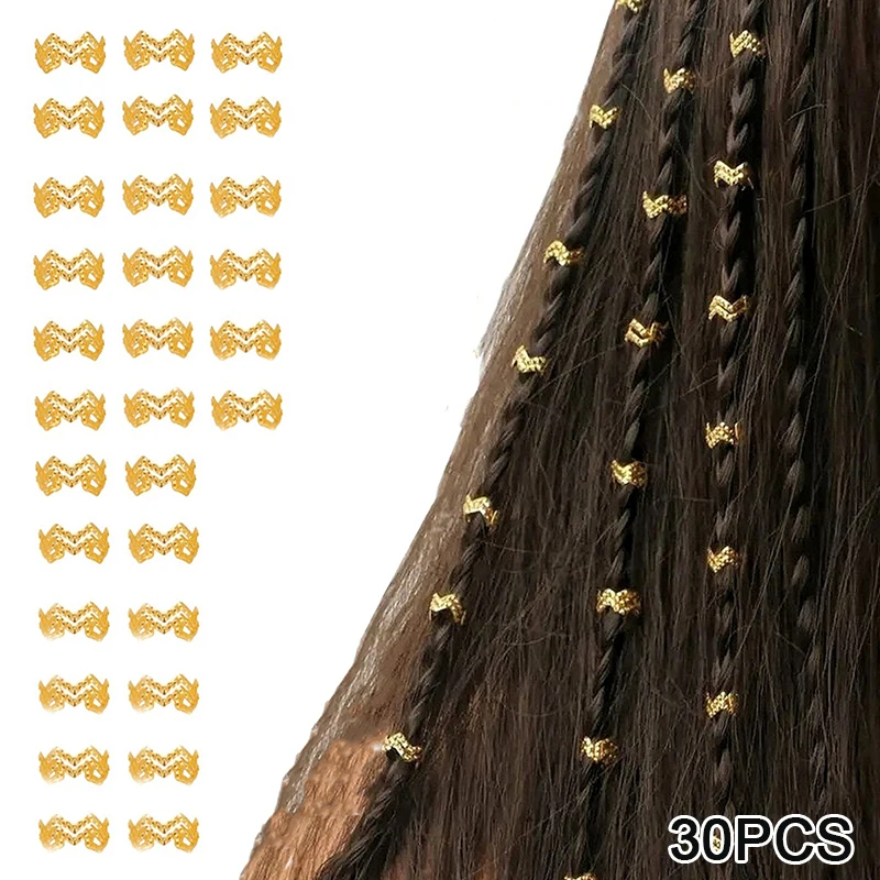Dreadlock Hair Rings Adjustable Cuffs Clip Hair Braids Dirty Braids Bead Hairpin Hair Accessories Headwear For Women Girls