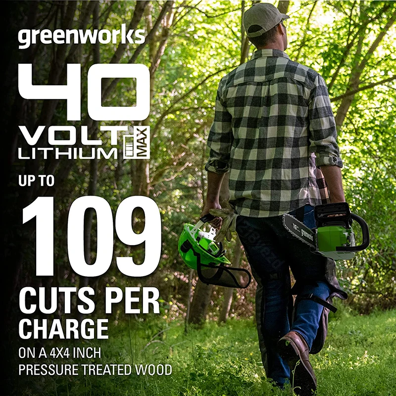 منشار Greenworks بدون فرش Gen2 40 فولت منشار حديقة احترافي 20 متر/الثانية أصلي 16 بوصة سلسلة وأوريغون أدوات حديقة