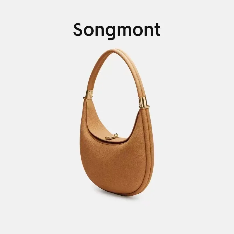 

Songmont 2025 new Medium Crescent Bag Top-Grain Cowhide Crescent-Shaped Bag for Women Commuter Tote Crossbody Phone Bag