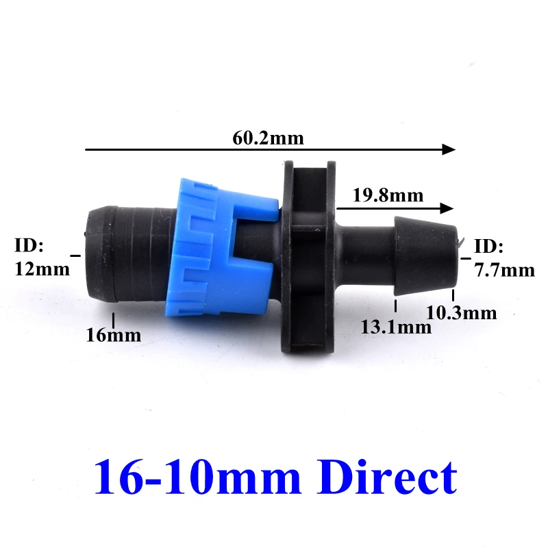 16mm Quick Bypass Joint With Washer Irrigation Hose Connector Labyrinth Belt Drip Irrigation Hose Garden Water Pipe Connector