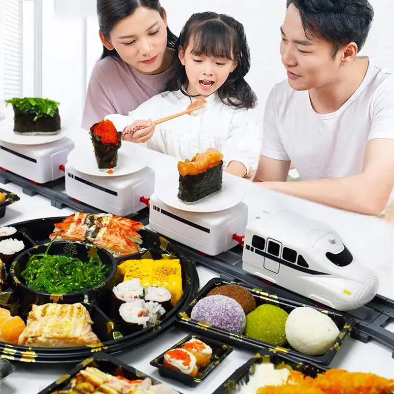 

Sushi Train Track Train Rotary Sushi Toy Electric Train Rotary Sushi Simula Revolving Car Sushi Children Electric Train For Kids