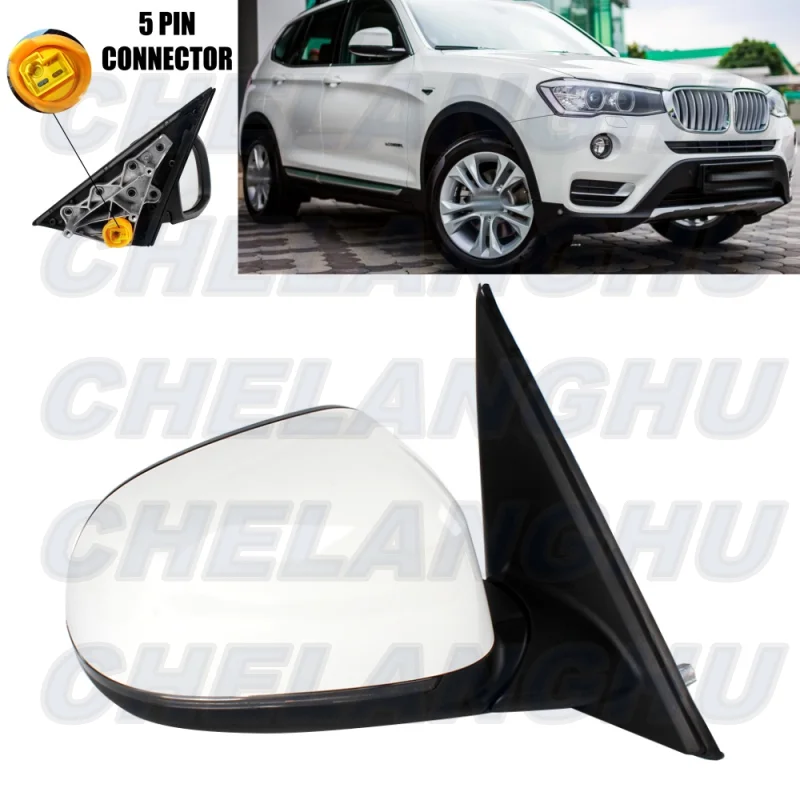 

Mirror Assembly For BMW X3 F25 2014 2015 2016 2017 Right Side 5 Pins White Painted Heated Power Adjust Memory Power Fold