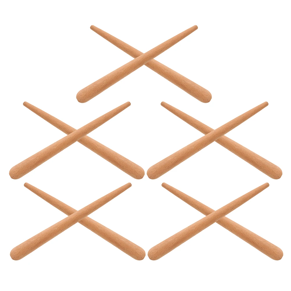 

10pcs Kids Musical Instruments Children's Percussion Wooden Guiro Rhythm Sticks Natural Wood Texture Orff Education Family