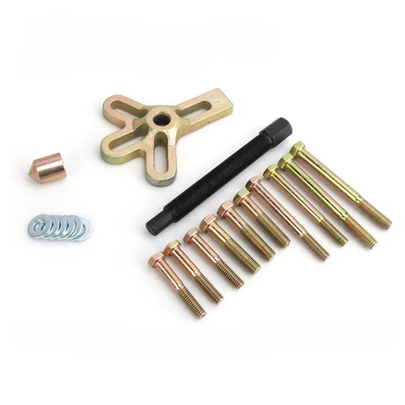 

13 шт., комплект съемников рулевого колеса автомобиля, набор съемников, шкив шестерни, съемник маховика, инструмент для демпфера коленчатого вала, автомобильные инструменты