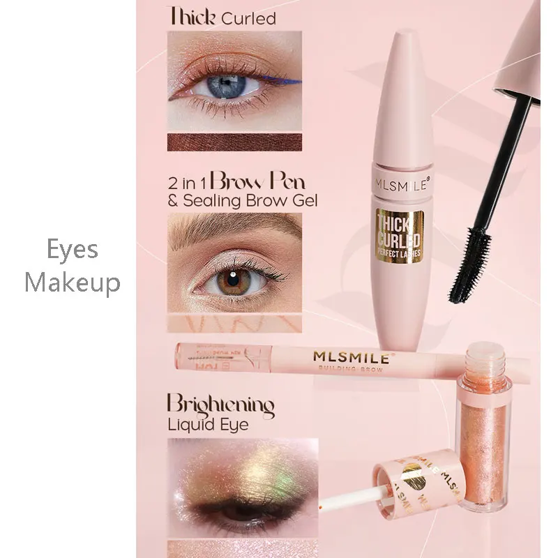 แต่งหน้าชุดจัดระเบียบกรณีลิปสติก Contour Highlight Liquid อายแชโดว์ Lip Mud ดินสอเขียนคิ้วมาสคาร่าชุดเครื่องสําอางผู้หญิง