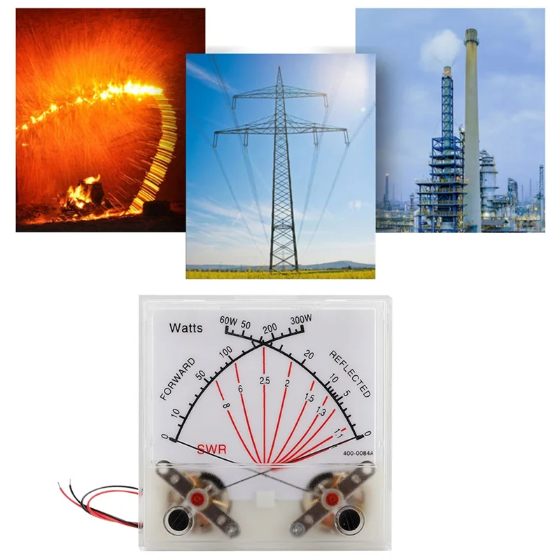 Miernik mocy nadajnik VU miernik stacji radiowej z podświetleniem PMMA pokrywa SWR Black Forward 300W odbite 60W