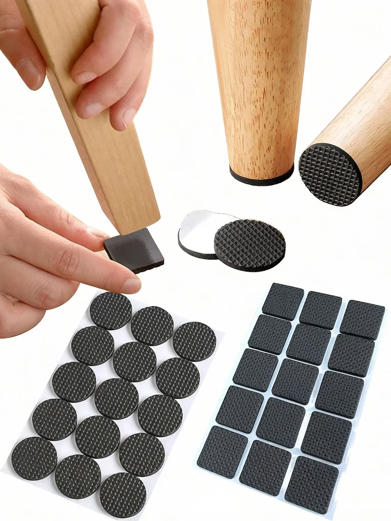 30pcs Anti-Slip Rubber Pads for Chair Legs Self-Adhesive round & Square Non-Slip Mat Bumper Damper Table Feet Protectors