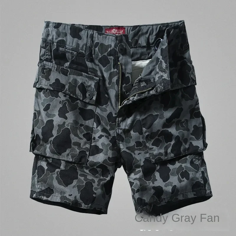 Men's Camo Cargo Shorts Multi-Pocket Loose Fit Casual Outdoor Work Shorts