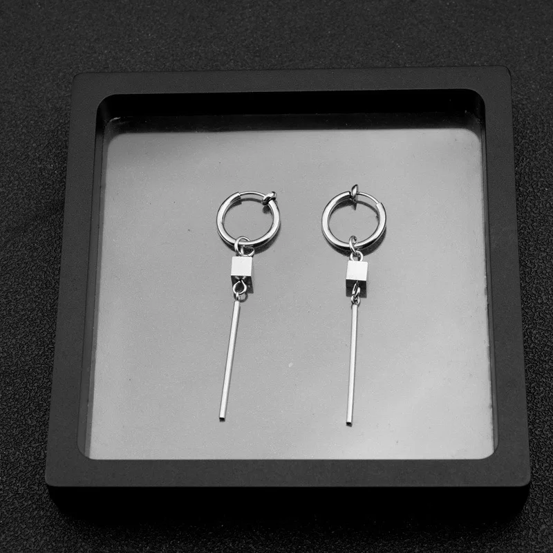 Gothic Jewelry Cross Star Drop Earrings Punk Charms Stitching Rivet Earrings for Women Korean Fashion Accessories