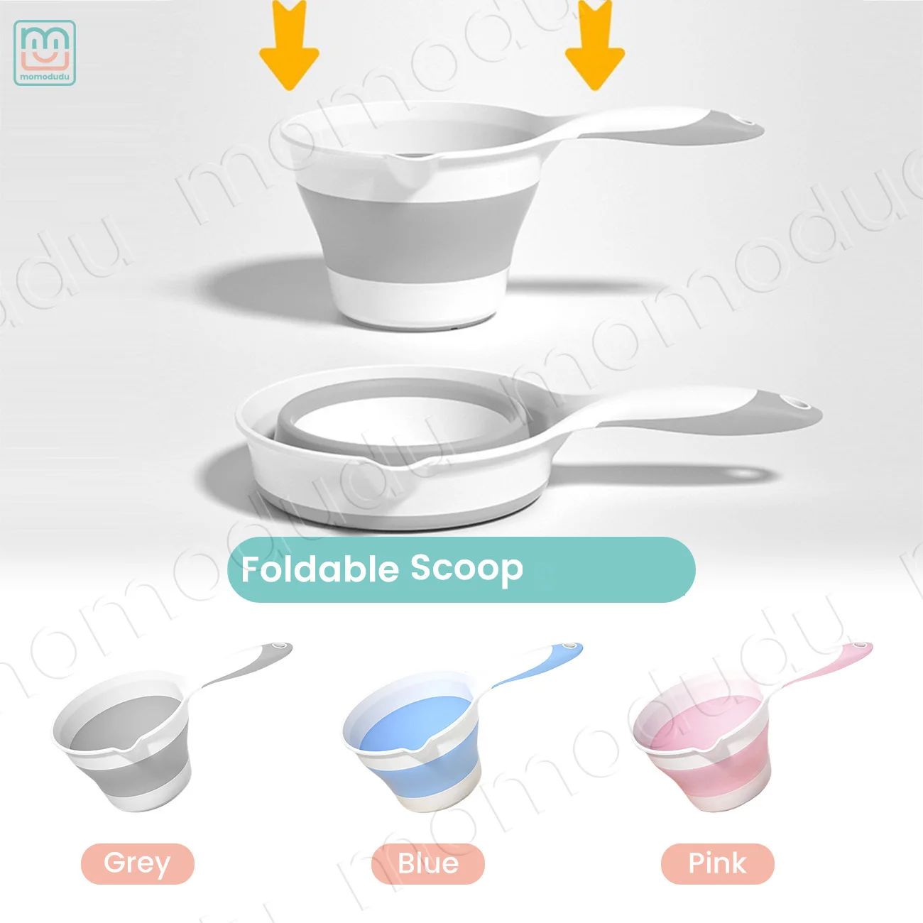 1pc Folding Water Scoop - Large, Thickened Plastic With Long Handle For Kitchen & Bathroom Use