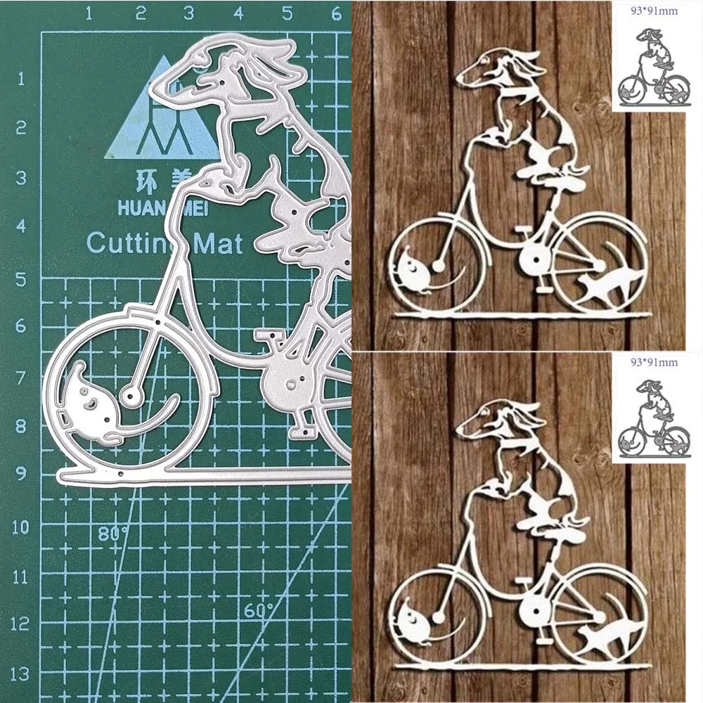 Metal Cutting Dies Cut Dog riding Decoration Scrapbook Album Paper Craft Knife Mould Punch Stencils