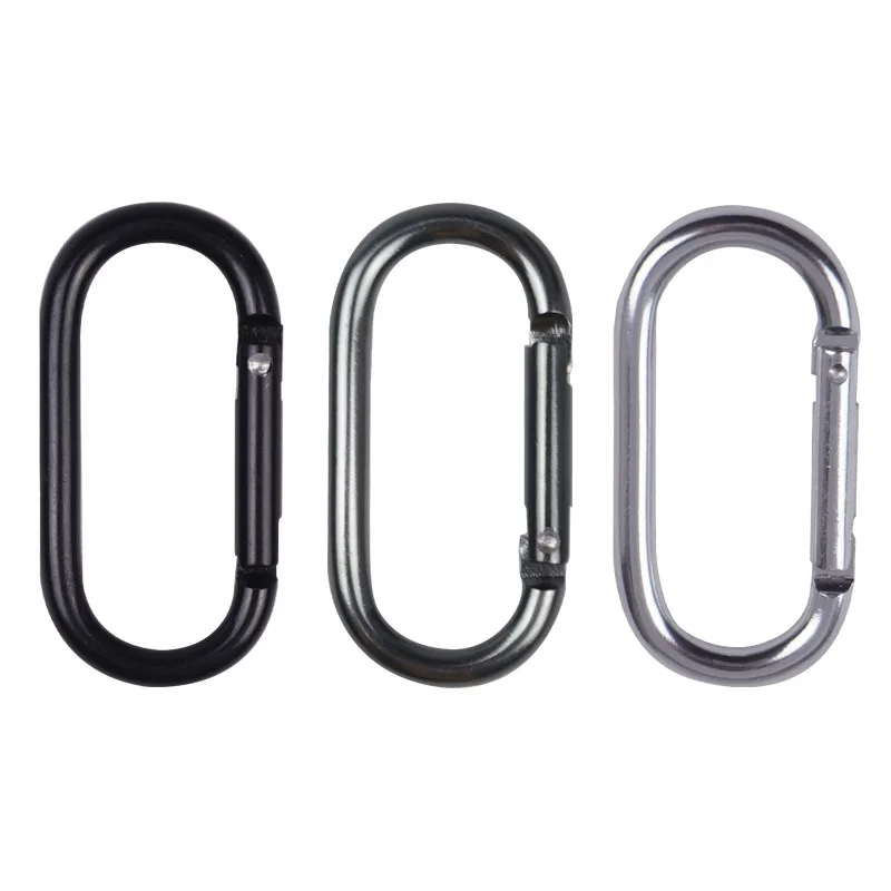 5 Stück/10 Stück/20 Stück ovaler Schnellhaken-Schlüsselanhänger aus Aluminiumlegierung für Rucksack, Wasserflasche, Camping, Wandern – Karabiner – Detail 4