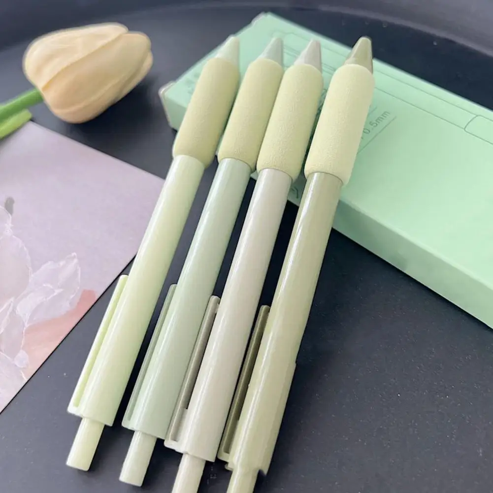 부드러운 필기용 젤 펜 세트, 0.5mm 미세 펜촉, 개폐식 검정 잉크, 일기장 스케치 및 드로잉, 4 개