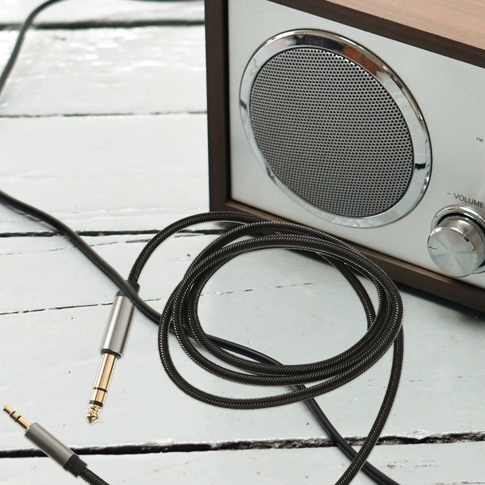 

3.5mm to 6.35mm Stereo Audio Cable Nylon Braided Long-Lasting Audio Connection for Mobile Phone Computer Amplifier Speaker Mixer