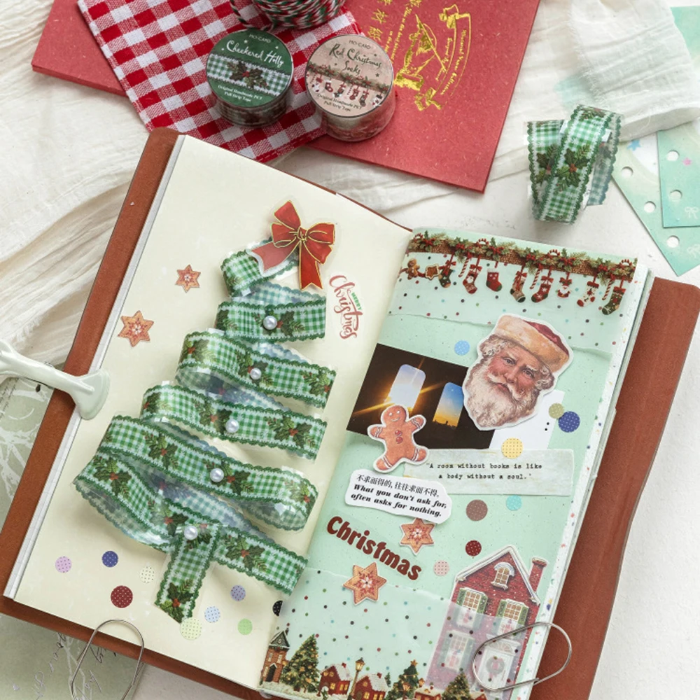 35cm/pack Vintage Christmas Holiday Material Cartoon Sticker Colorful Dream Scrapbooking DIY Diary Album Planner custom sticker