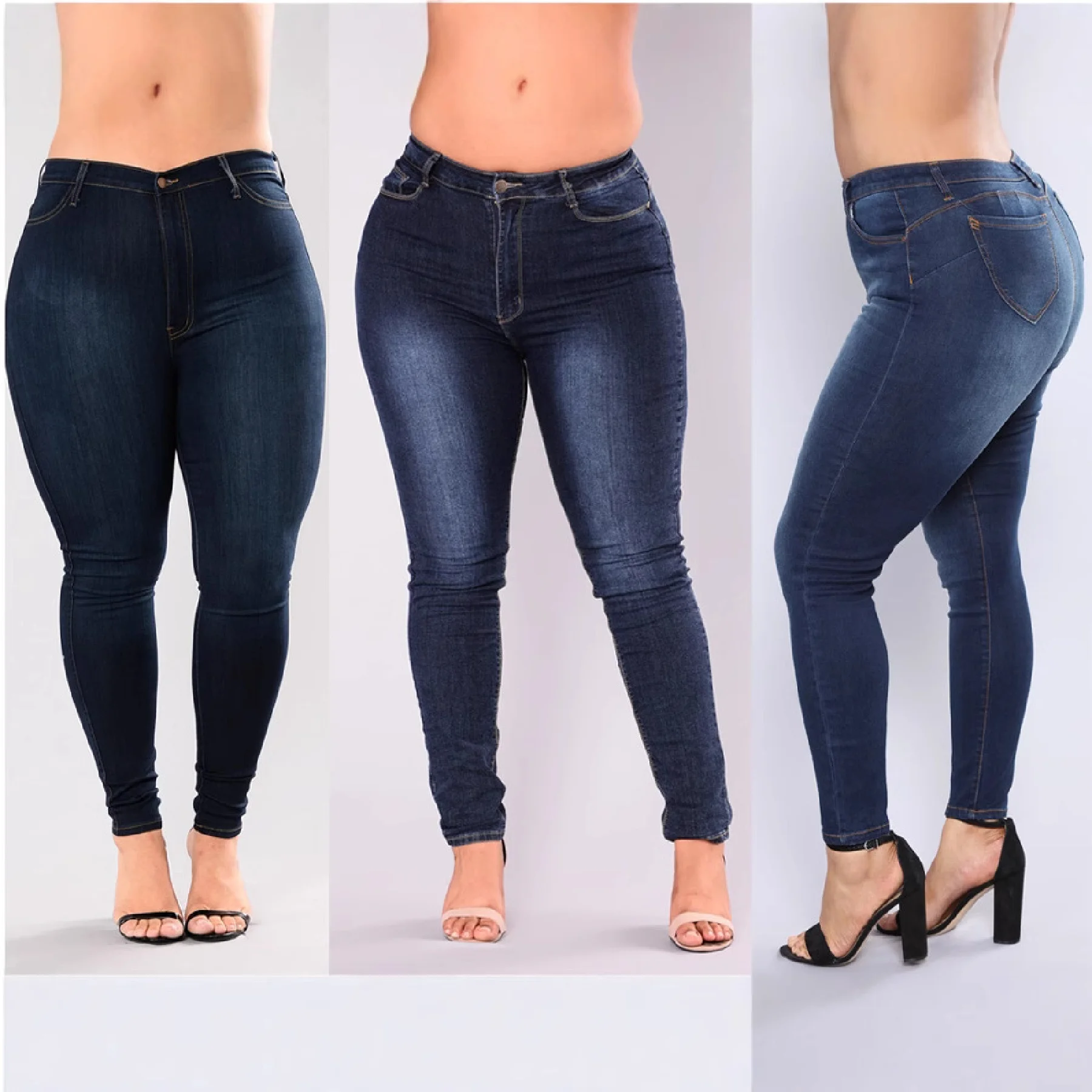 

New High Waist Trousers Loose Washed Jeans Pockets Slim Denim Flare Classic Women Vintage Stretch Straight Trousers All-match