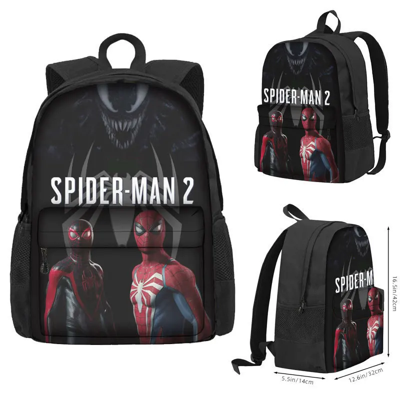 2024 new Marvel Spider Man 2 printed elementary school backpack polyester cartoon large capacity casual children's backpack