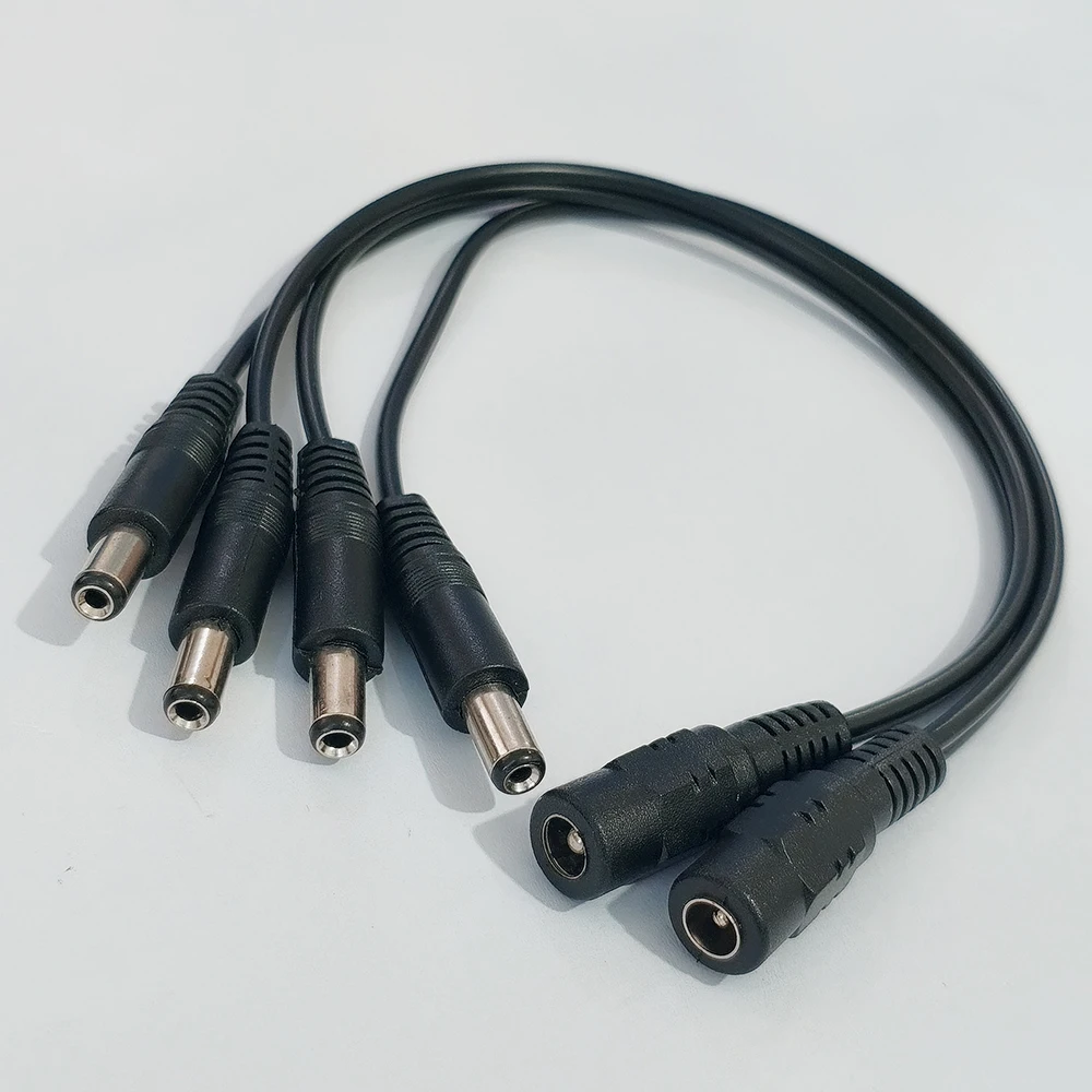 2 Stück DC5,5*2,1/2,5 mm 1 Buchse auf 2 Stecker Stromverteilerkabel Überwachungskamera-Verlängerungskabel für Netzwerkgeräte, 30 cm Länge – Detail 3
