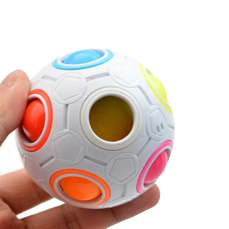 Magic Rainbow Puzzle Ball Speed Cube Ball Fun Stress Reliever Brain Teaser Color Matching 3D Puzzle Toys for Teens Adults Gifts