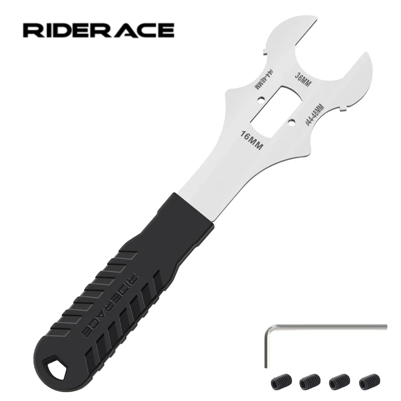 RIDERACE Fahrrad-Innenlager Montage- und Demontagewerkzeug Fahrrad-Mutter-Schrauben-Stahlschlüssel Vierkantloch BB-Schlüssel 36MM 44MM 48MM Schraubenschlüssel