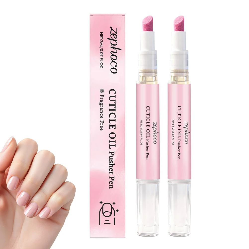 2-in-1 Cuticle Pusher Pen for Hangnails & Dry & Damaged Nails, Nail Polish Essence Pen,Cuticle Oil Moisturize Brighten Nail Care