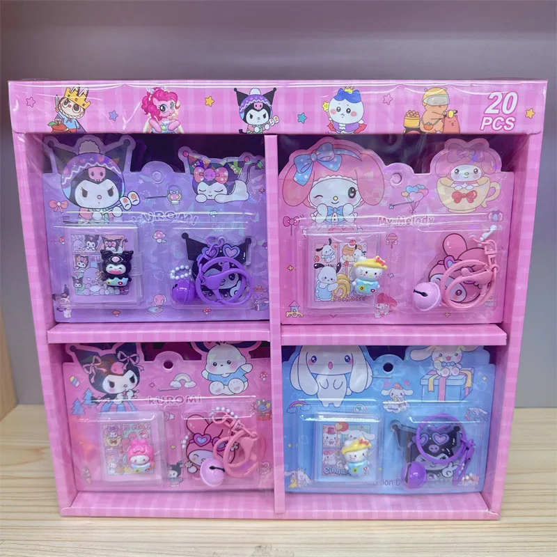 20-pezzi-scatola-nuovo-sanrio-riso-nero-il-mio-pony-adesivo-mini-diario-pmma-campana-portachiavi-catena-notebook-studente-forniture-all'ingrosso