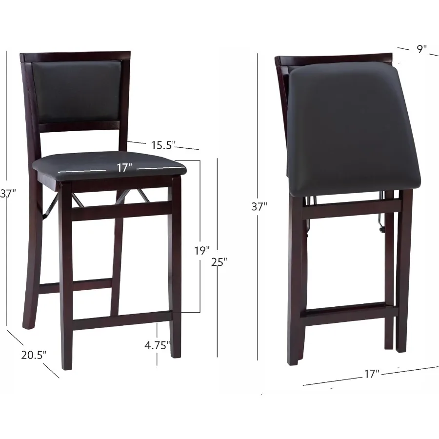 مقعد بار قابل للطي 24 بوصة، مقعد جزيرة المطبخ الدوار، ارتفاع قابل للتعديل، مقعد موفر للمساحة للمساحات الصغيرة، تصميم مدمج #1