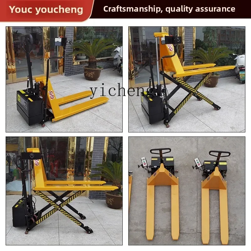 

1.5 ton manual high lift truck raised scissor forklift 0.8m high lift hydraulic lift forklift