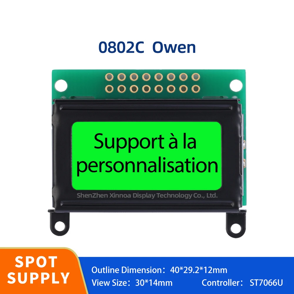 Ultra Small Size Module LCD Liquid Crystal Module 02*08 LCD Green Green Light Black Letters European 0802C Character LCD Module