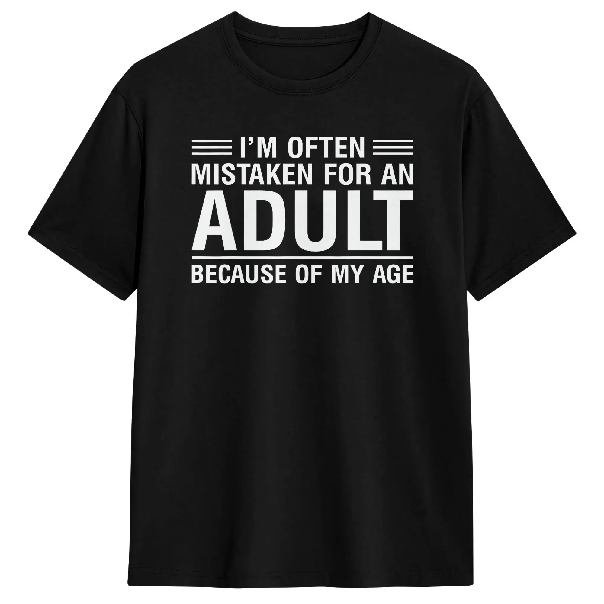 I’m Often Mistaken for an Adult Because of My Age T Shirt Summer  Hippie T-Shirts Men Pure Cotton Round Neck Oversized Top Tees