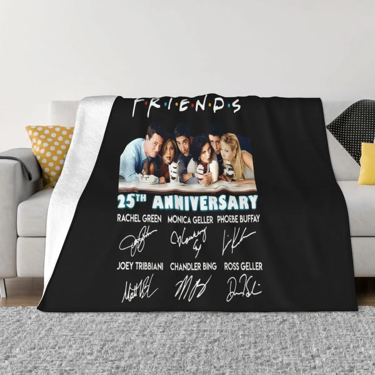 Friends 25Th Anniversary Tv Series Anime Solid Color Low Price Summer Style Tops Game Adult Breathable Child Throw Blanket